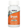 Thực phẩm bổ sung NOW Foods Iron 18 mg 120 Veg Capsules 733739014436