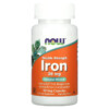 Thực phẩm bổ sung NOW Foods Iron Double Strength 36 mg 90 Veg Capsules 733739014443