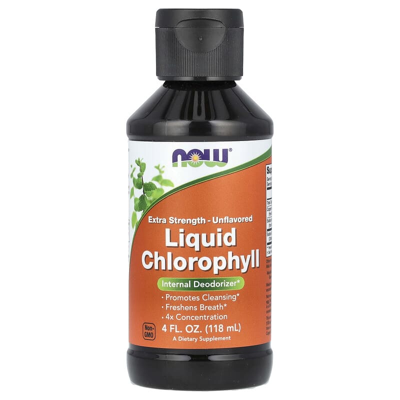 NOW Foods, Liquid Chlorophyll, Extra Strength, Unflavored, 4 fl oz (118 ml) 733739026439