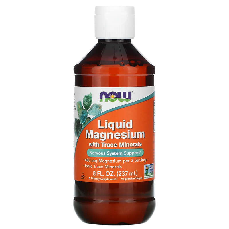 Magnesium lỏng NOW Foods với khoáng chất vi lượng 237 ml 10 now foods liquid magnesium with trace minerals 8 fl oz 237 ml 62545 733739012883