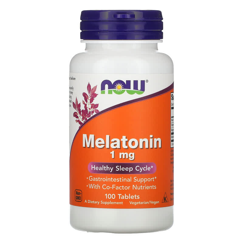 Viên uống NOW Foods Melatonin 1 mg 100 viên 10 now foods melatonin 1 mg 100 tablets 77389 733739032621