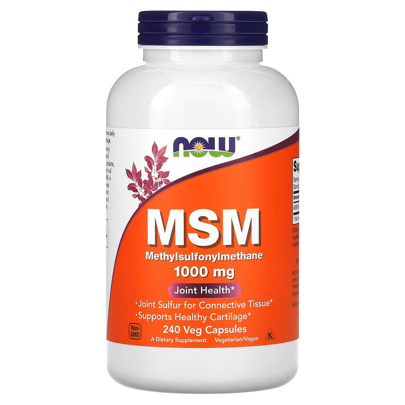 NOW Foods MSM 1000 mg 240 viên chay 10 now foods msm 1 000 mg 240 veg capsules 3338 733739021212