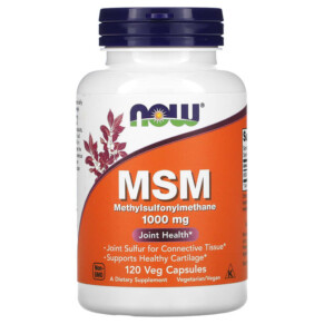 Thực phẩm bổ sung NOW Foods MSM Methylsulfonylmethane 1.000 mg 120 Veg Capsules 733739021205