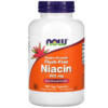 Thực phẩm bổ sung NOW Foods Niacin Flush-Free Double Strength 500 mg 180 Veg Capsules 733739005007