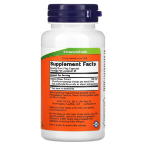 Thành phần vi chất của NOW Foods Passion Flower 350 mg 90 Veg Capsules 733739047632