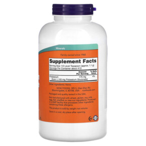 Bột Kali Gluconate Nguyên Chất NOW Foods 1 lb (454 g) 3 Thành phần vi chất của NOW Foods Potassium Gluconate Pure Powder 1 lb (454 g) 733739014719