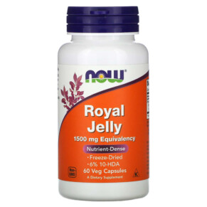 Thực phẩm bổ sung NOW Foods Royal Jelly 1.500 mg 60 Veg Capsules 733739025654