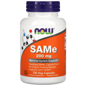 Thực phẩm bổ sung NOW Foods SAMe (Disulfate Tosylate) 200 mg 120 Veg Capsules 733739001283