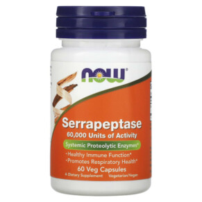 Thực phẩm bổ sung NOW Foods Serrapeptase 60 Veg Capsules 733739029737