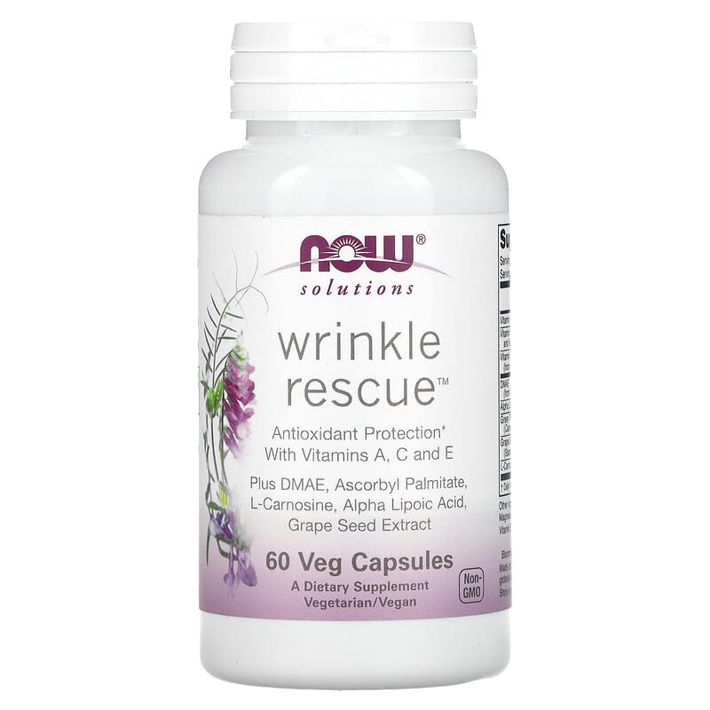 Viên uống chống nhăn NOW Foods Solutions Wrinkle Rescue 60 viên thực vật 10 now foods solutions wrinkle rescue 60 veg capsules 880 733739033673