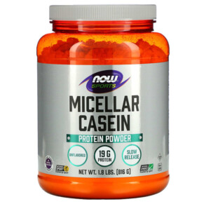 Thực phẩm bổ sung NOW Foods Sports Micellar Casein Protein Powder Unflavored 1.8 lbs (816 g) 733739021229
