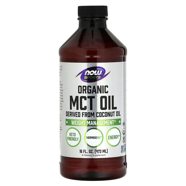 NOW Foods Sports Organic MCT Oil 16 fl oz 473 ml 733739022356