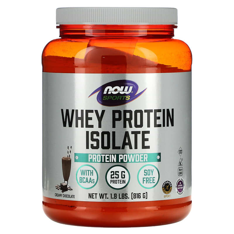 Bột Protein Isolate Whey NOW Foods Hương Socola Kem 1.8 lbs (816 g) 10 now foods sports whey protein isolate creamy chocolate 1 8 lbs 816 g 871 733739021625