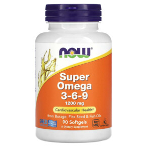 Thực phẩm bổ sung NOW Foods Super Omega 3-6-9 1.200 mg 90 Softgels 733739018397