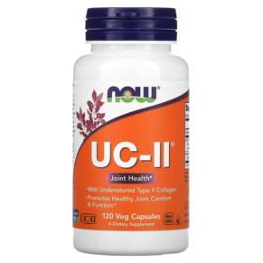 Thực phẩm bổ sung NOW Foods UC-II Joint Health with Undenatured Type II Collagen 120 Veg Capsules 733739031365