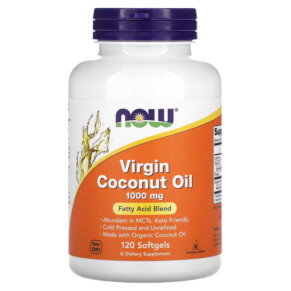 Thực phẩm bổ sung NOW Foods Virgin Coconut Oil 1.000 mg 120 Softgels 733739017185