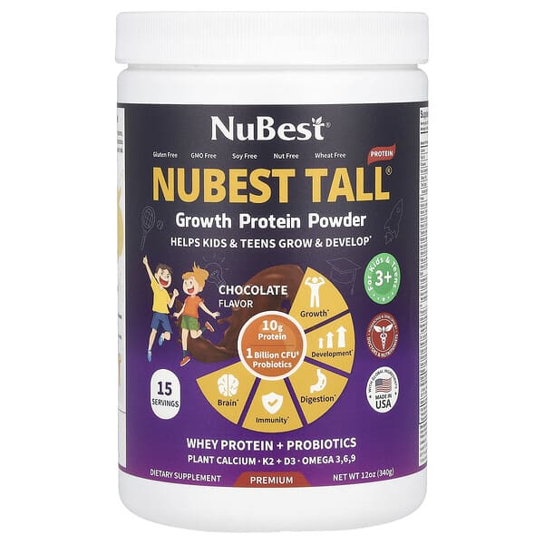 NuBest NuBest Tall® Growth Protein Powder For Kids & Teens 3+ Chocolate 12 oz 340 g 850011016886