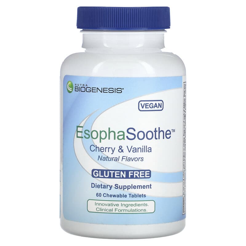 Viên nhai EsophaSoothe Cherry & Vanilla 60 viên của Nutra BioGenesis 10 nutra biogenesis esophasoothe cherry vanilla 60 chewable tablets 130919 812806524549