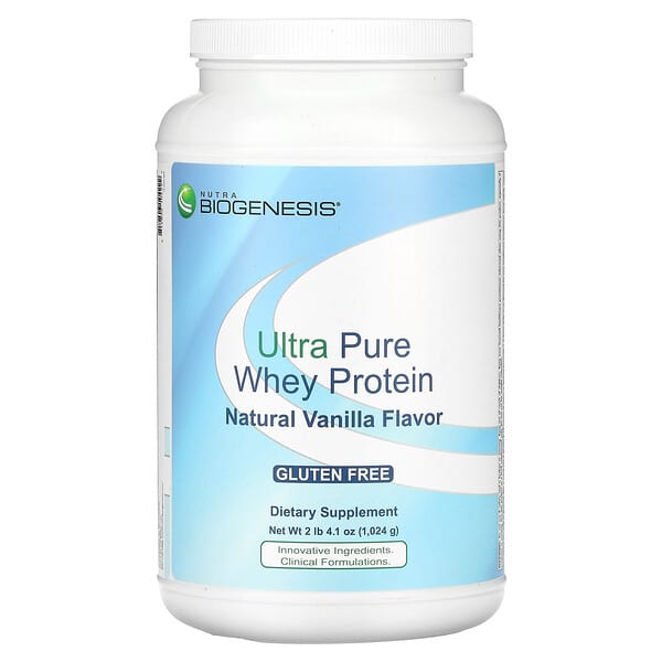 Nutra BioGenesis Ultra Pure Whey Protein Natural Vanilla 2 lb 4,1 oz 1.024 g 812806104222