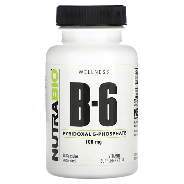 NutraBio B-6 100 mg 60 viên 5 NutraBio B-6 100 mg 60 viên 649908216863