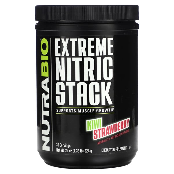 NutraBio Extreme Nitric Stack Kiwi Strawberry 1,38 lb 624 g 649908247812