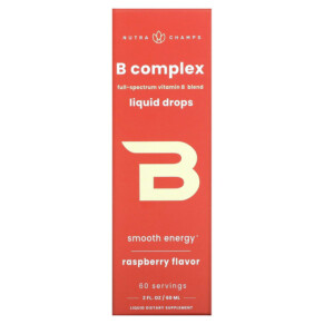 Thực phẩm bổ sung NutraChamps B Complex Raspberry 2 fl oz (60 ml) 621983990258