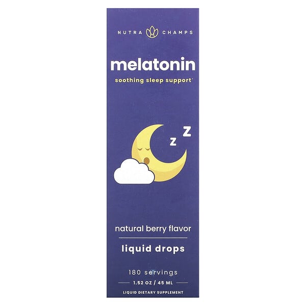 NutraChamps Melatonin Liquid Drops Natural Berry 1,52 oz 45 ml 5 NutraChamps Melatonin Liquid Drops Natural Berry 1,52 oz 45 ml 621983500570