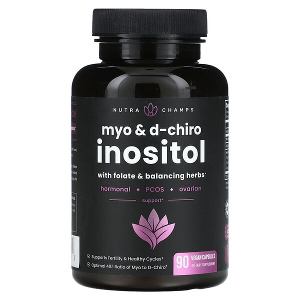 NutraChamps Myo & D-Chiro Inositol with Folate & Balancing Herbs 90 viên 621983990463
