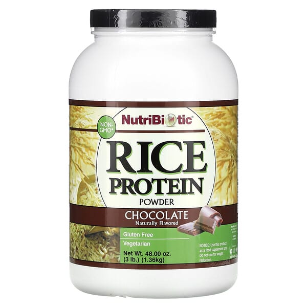 NutriBiotic Rice Protein Powder Chocolate 3 lb 1,36 kg 728177001612