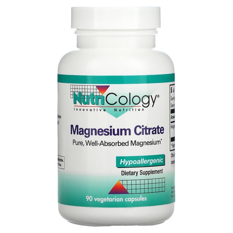 Viên uống Magnesium Citrate 90 viên thực vật của Nutricology 10 nutricology magnesium citrate 90 vegetarian capsules 3452 713947502406