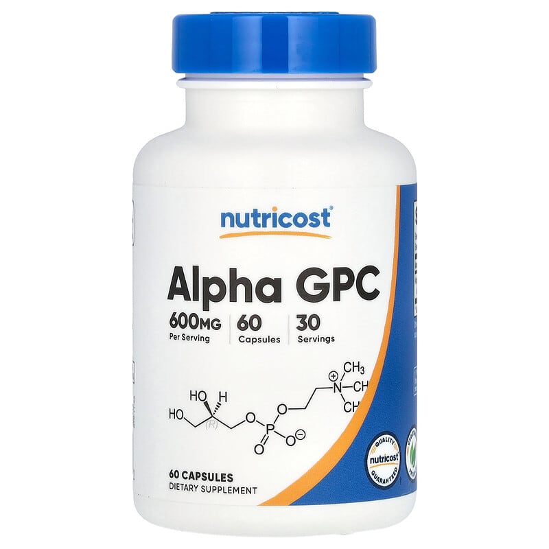 Alpha GPC Nutricost 600 mg 60 viên bổ não 10 nutricost alpha gpc 600 mg 60 capsules 300 mg per capsule 139423 810014679112