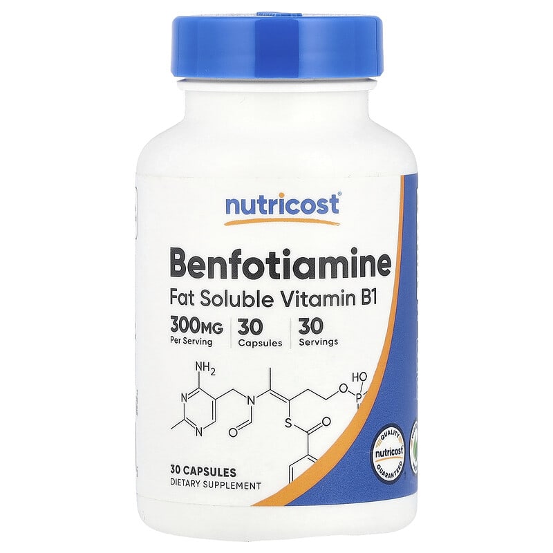 Nutricost, Benfotiamine, 300 mg, 30 viên 810139574095