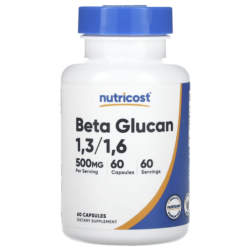 Nutricost, Beta Glucan 1.3/1.6, 500 mg, 60 viên 810014670638