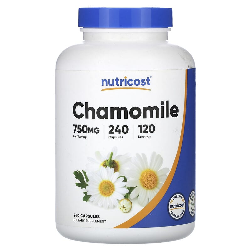 Nutricost, Chamomile, 750 mg, 240 viên (375 mg/viên) 810014674063