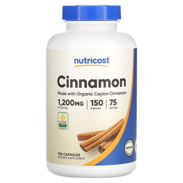 Nutricost Cinnamon 1.200 mg 150 viên 600 mg/viên 10 nutricost cinnamon 1 200 mg 150 capsules 600 mg per capsule 128919 810014670454