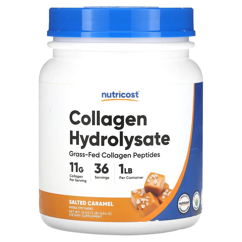 Nutricost, Collagen Hydrolysate, Salted Caramel, 16 oz (454 g) 810014671123
