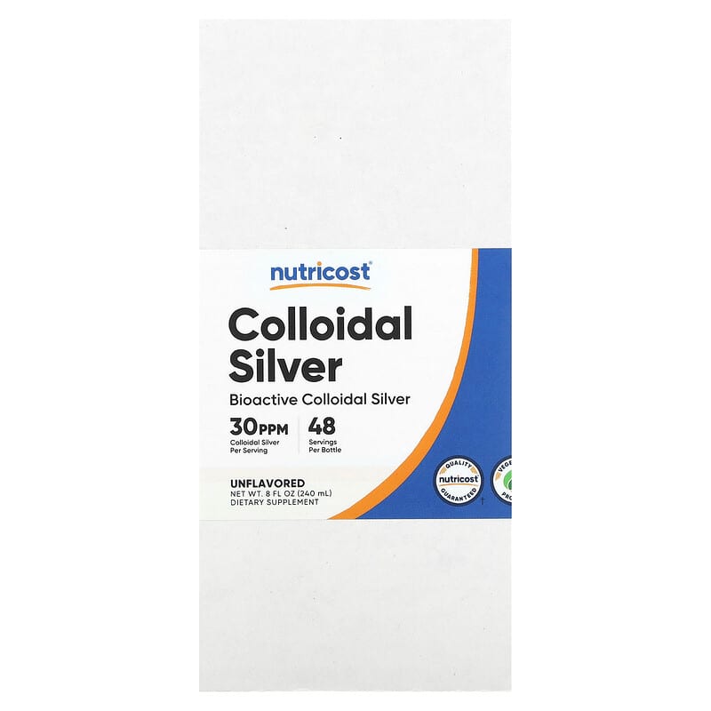 Nutricost, Colloidal Silver, Unflavored, 8 fl oz (240 ml) 810014673639