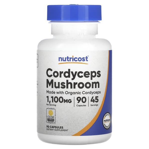Nấm Cordyceps Nutricost 1100 mg 90 viên 550 mg mỗi viên 8 nutricost cordyceps mushroom 1 100 mg 90 capsules 550 mg per capsule 132336 810014670829