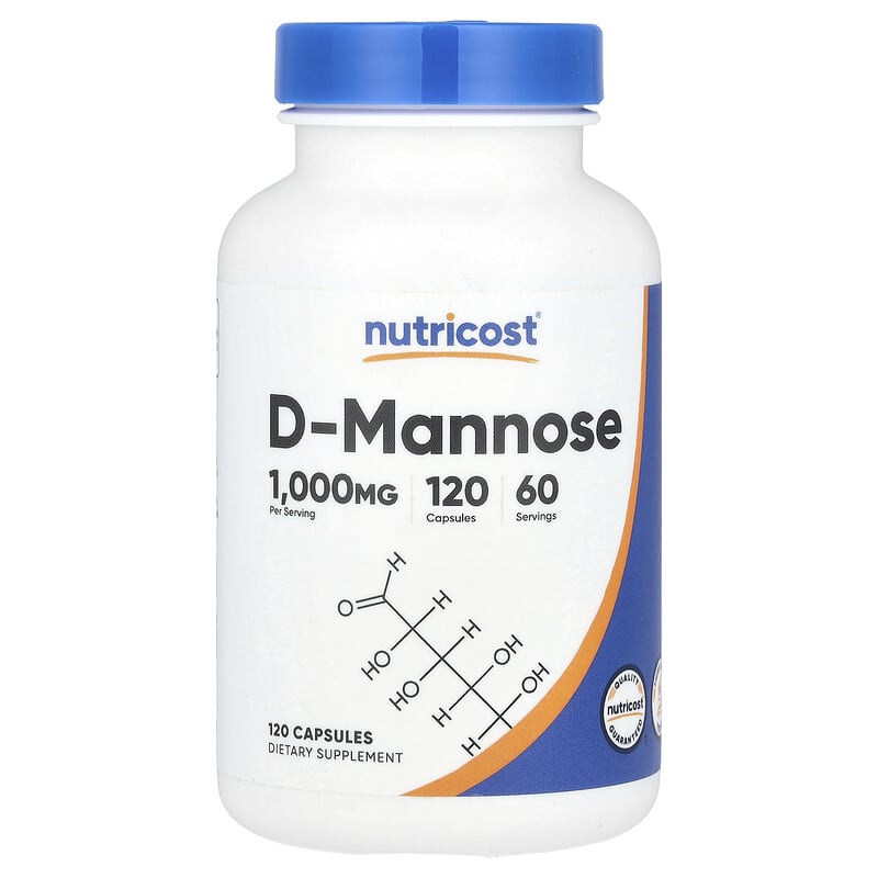 Nutricost, D-Mannose, 1.000 mg, 120 viên (500 mg/viên) 810139572770