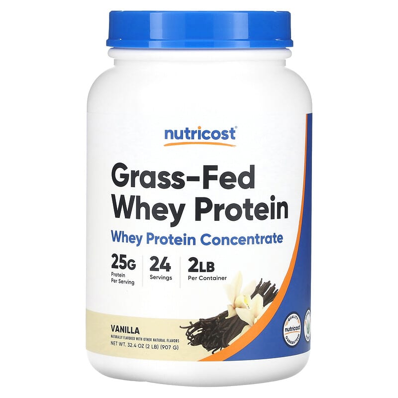 Bột Protein Whey Từ Sữa Cỏ Nutricost Hương Vanila 907g 10 nutricost grass fed whey protein concentrate vanilla 2 lb 907 g 135628 702669935333