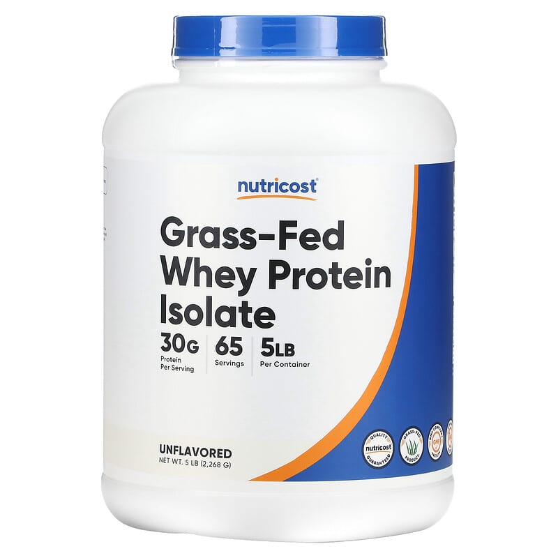 Bột Protein Isolate Whey Từ Sữa Cỏ Nutricost không mùi vị 5 lb (2.268 kg) 10 nutricost grass fed whey protein isolate unflavored 5 lb 2 268 g 135614 702669935241