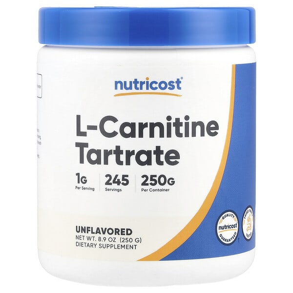 Nutricost L-Carnitine Tartrate không mùi vị 8,9 oz 250 g 10 nutricost l carnitine tartrate unflavored 8 9 oz 250 g 124134 702669933803