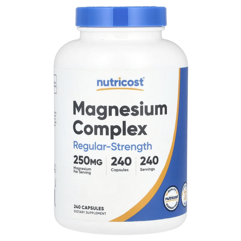 Nutricost, Magnesium Complex, Regular-Strength, 250 mg, 240 viên 810139571308