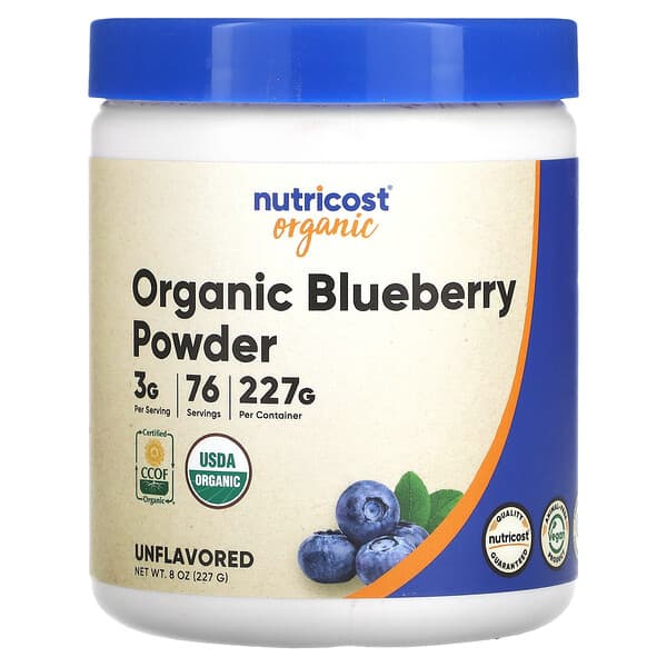 Nutricost Organic Blueberry Powder không mùi vị 8 oz 227 g 810014671703