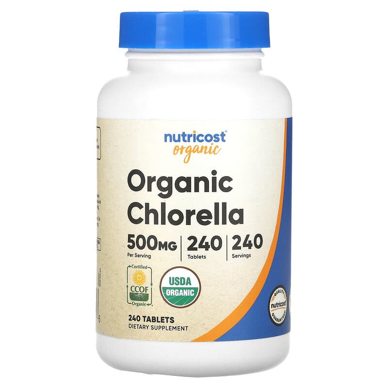 Nutricost, Organic Chlorella, 500 mg, 240 viên 810014672656