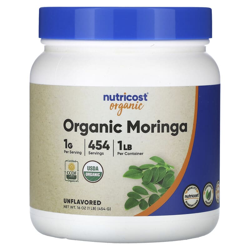 Nutricost, Organic Moringa, Unflavored, 16 oz (454 g) 810014672151