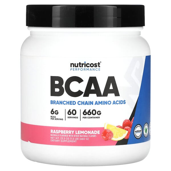 Nutricost Performance BCAA Raspberry Lemonade 1,5 lb 660 g 857077008251