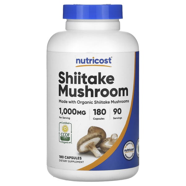 Nutricost Shiitake Mushroom 1.000 mg 180 viên 500 mg/viên 810014670188