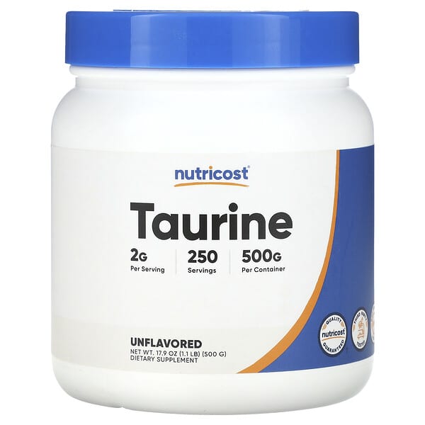 Nutricost Taurine không mùi vị 17,9 oz 500 g 702669933827