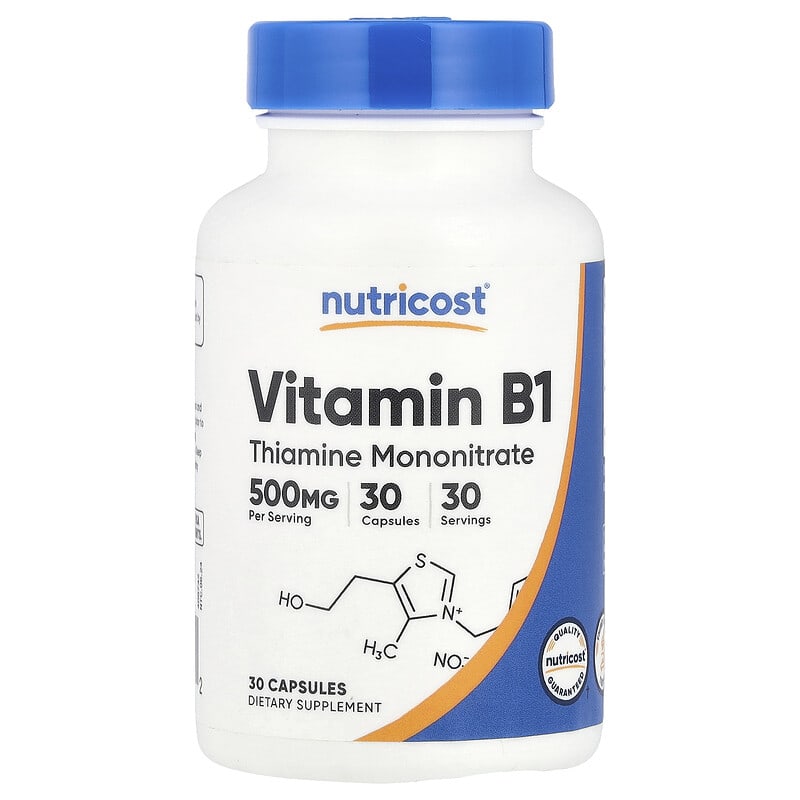 Nutricost, Vitamin B1, 500 mg, 30 viên 810014677132